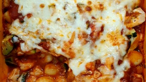 zapiekane gnocchi z kurczakiem i cukinią