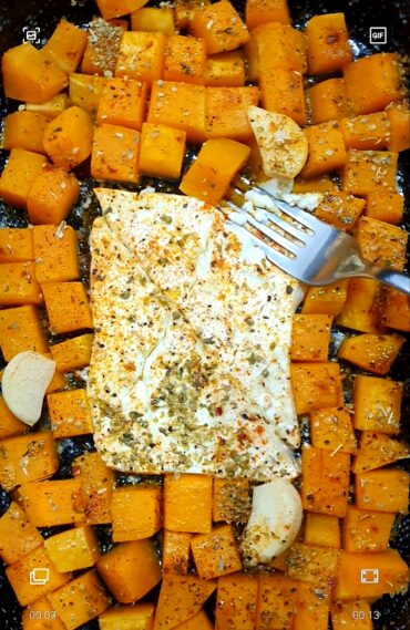roasted baked butternut squash feta pasta