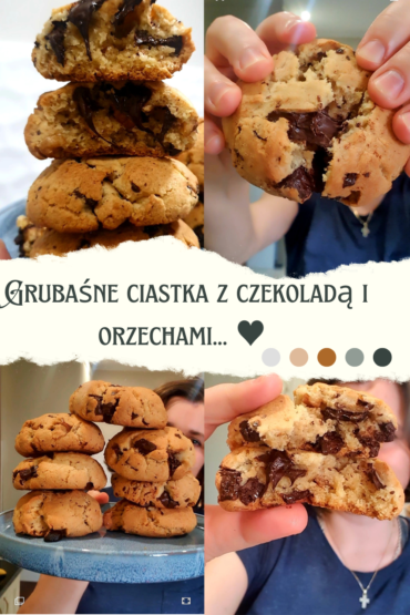 ciastka z czekoladą i orzechami