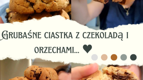ciastka z czekoladą i orzechami