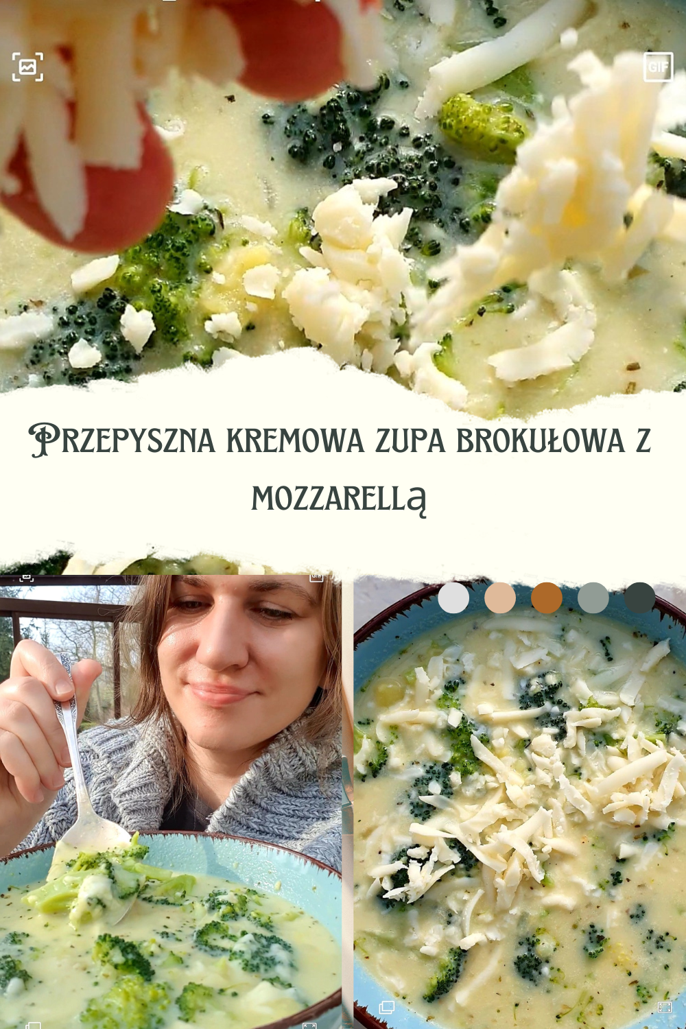 zupa brokułowa z serem mozzarella