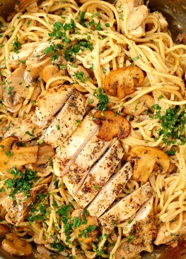 creamy chicken mushroom pasta