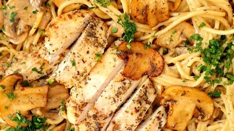 creamy chicken mushroom pasta