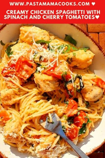 creamy chicken spinach spaghetti